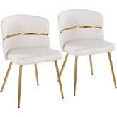 Cinch Dining Chair in Gold & Cream Velvet (Set of 2)